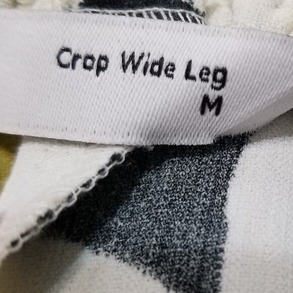 Nine West Women's Black & White Floral Crop Wide Leg Pants Pull-On Size M - Picture 6 of 9